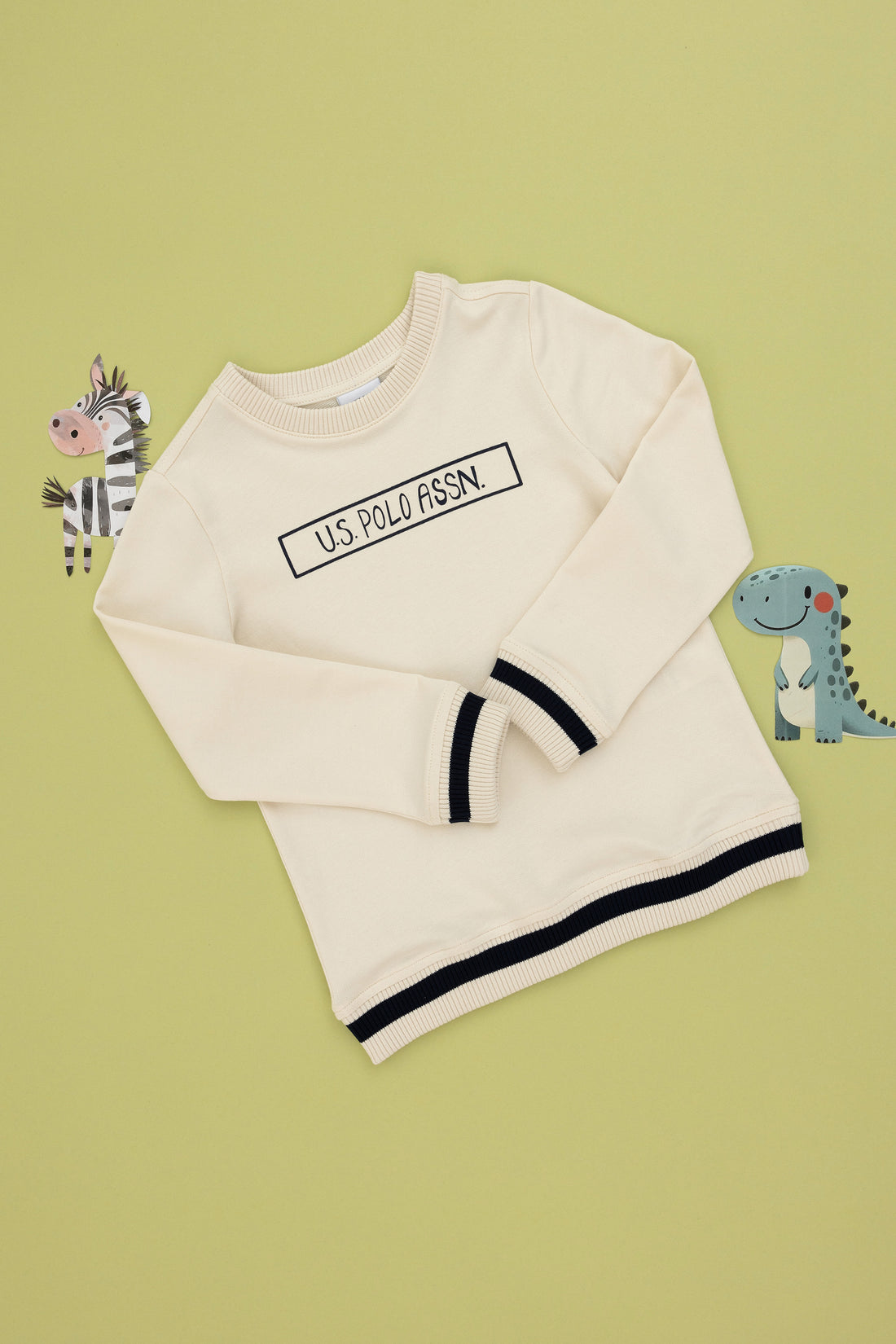 Boy's Cream Crew Neck Sweatshirt