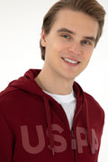 Men's Burgundy Knitted Cardigan