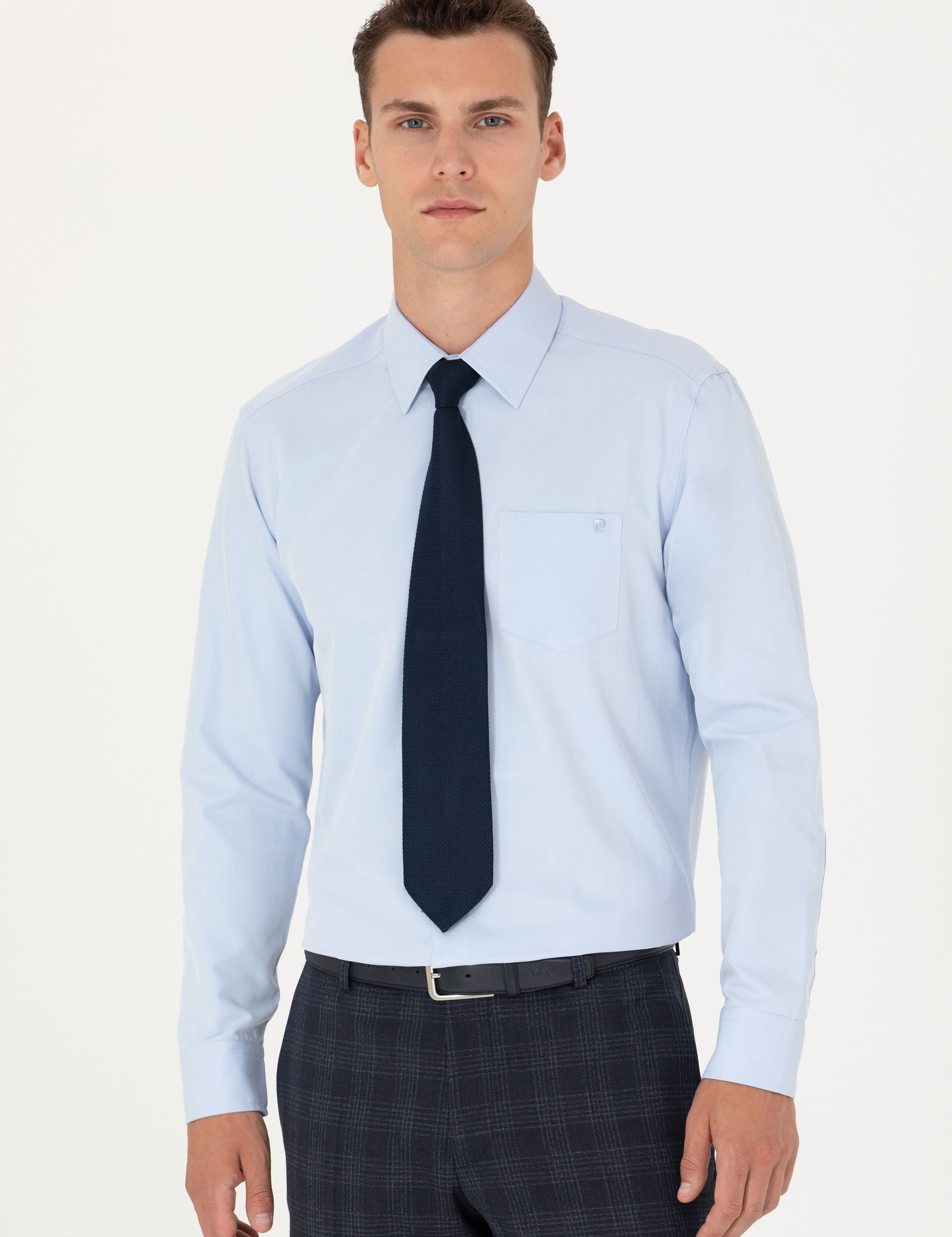 Light Blue Regular Fit Long Sleeve Basic Shirt