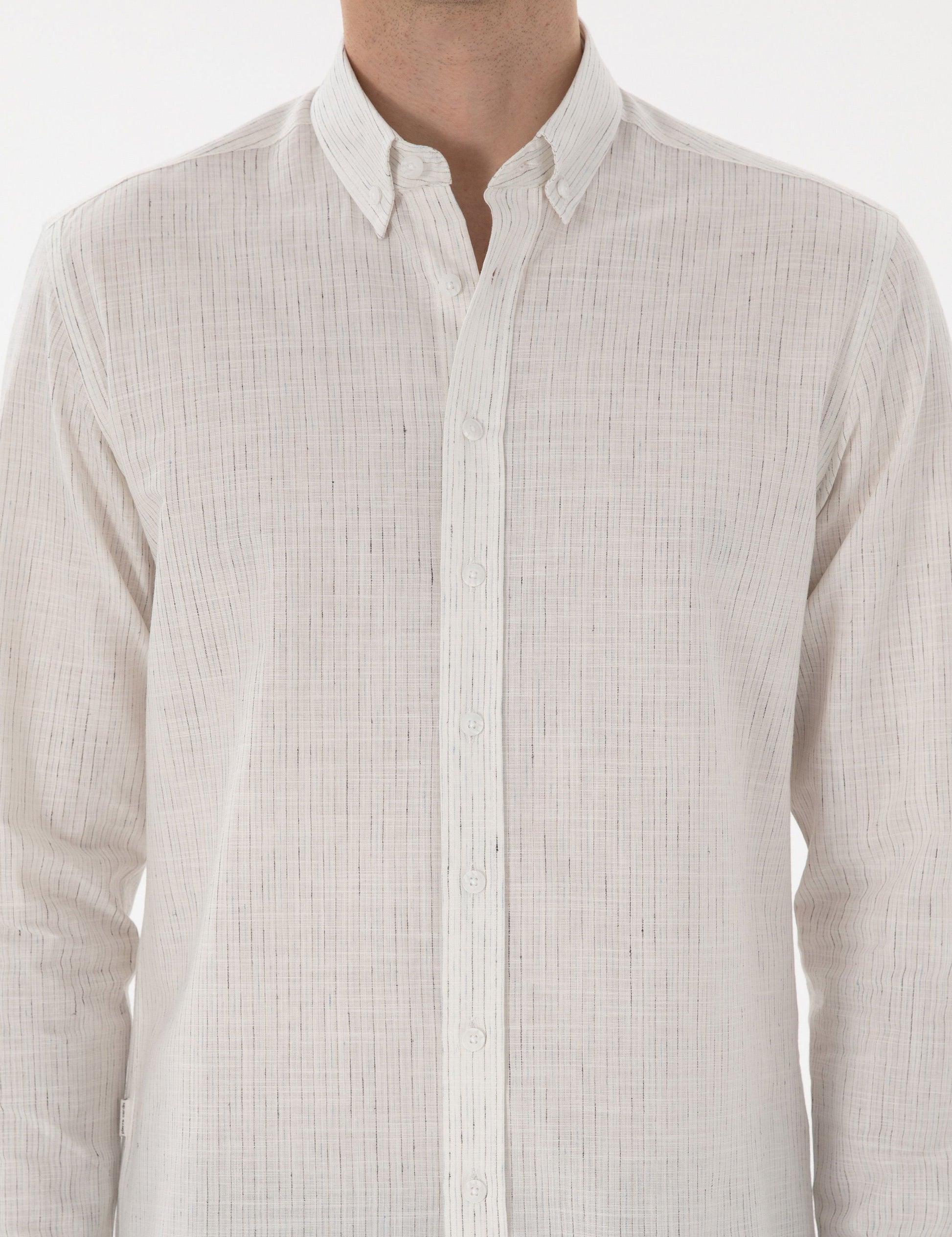 White Regular Fit Long Sleeve Shirt
