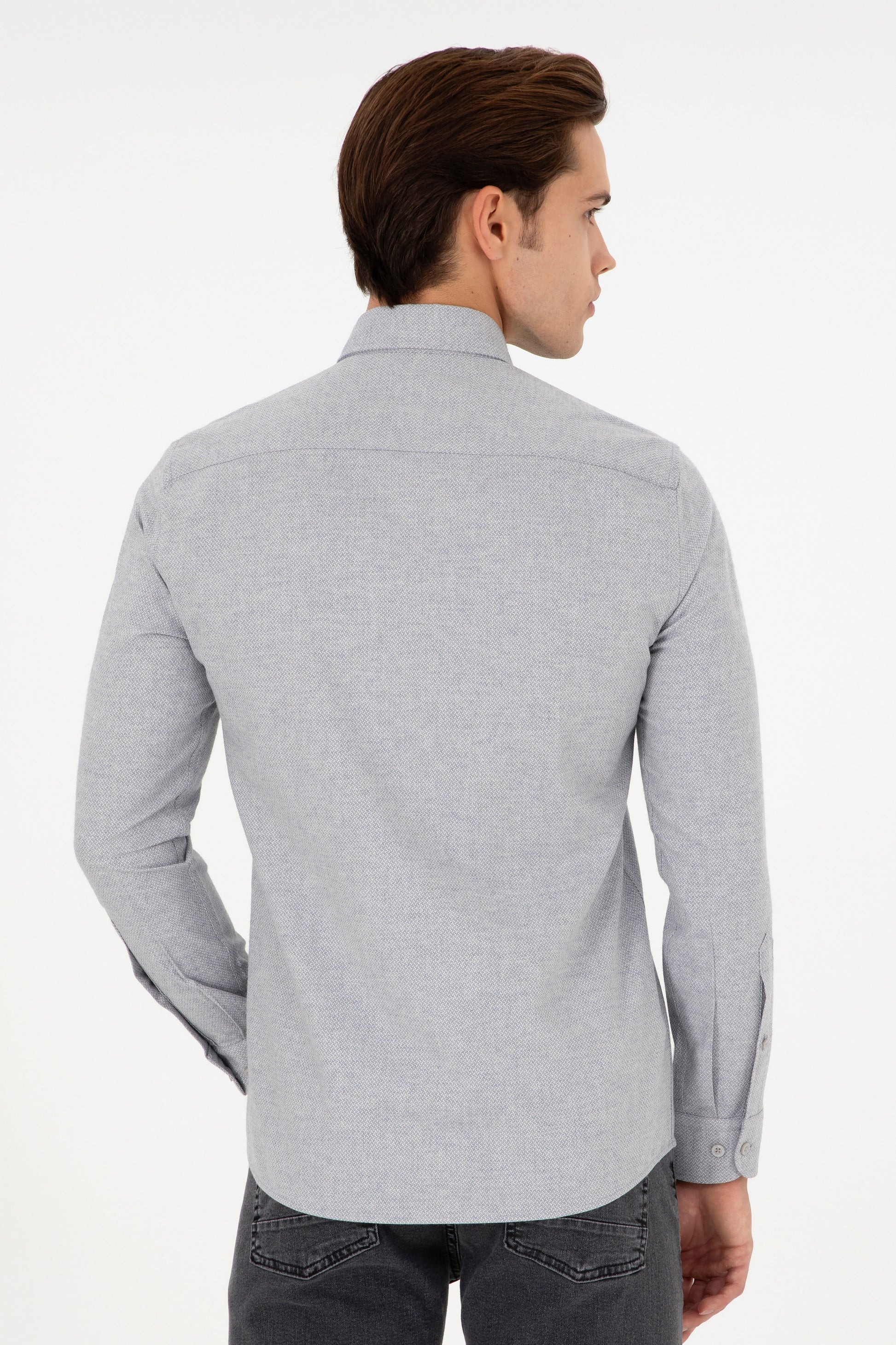 Men's Grey Long Sleeve Shirt