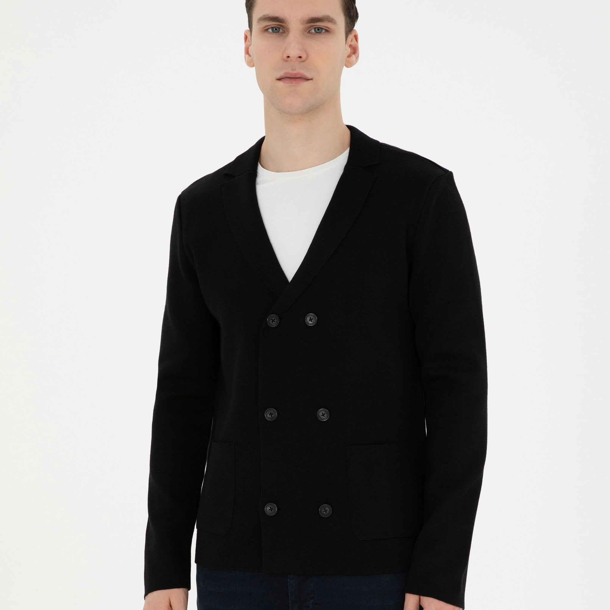 Black Slim Fit Knitwear Cardigan