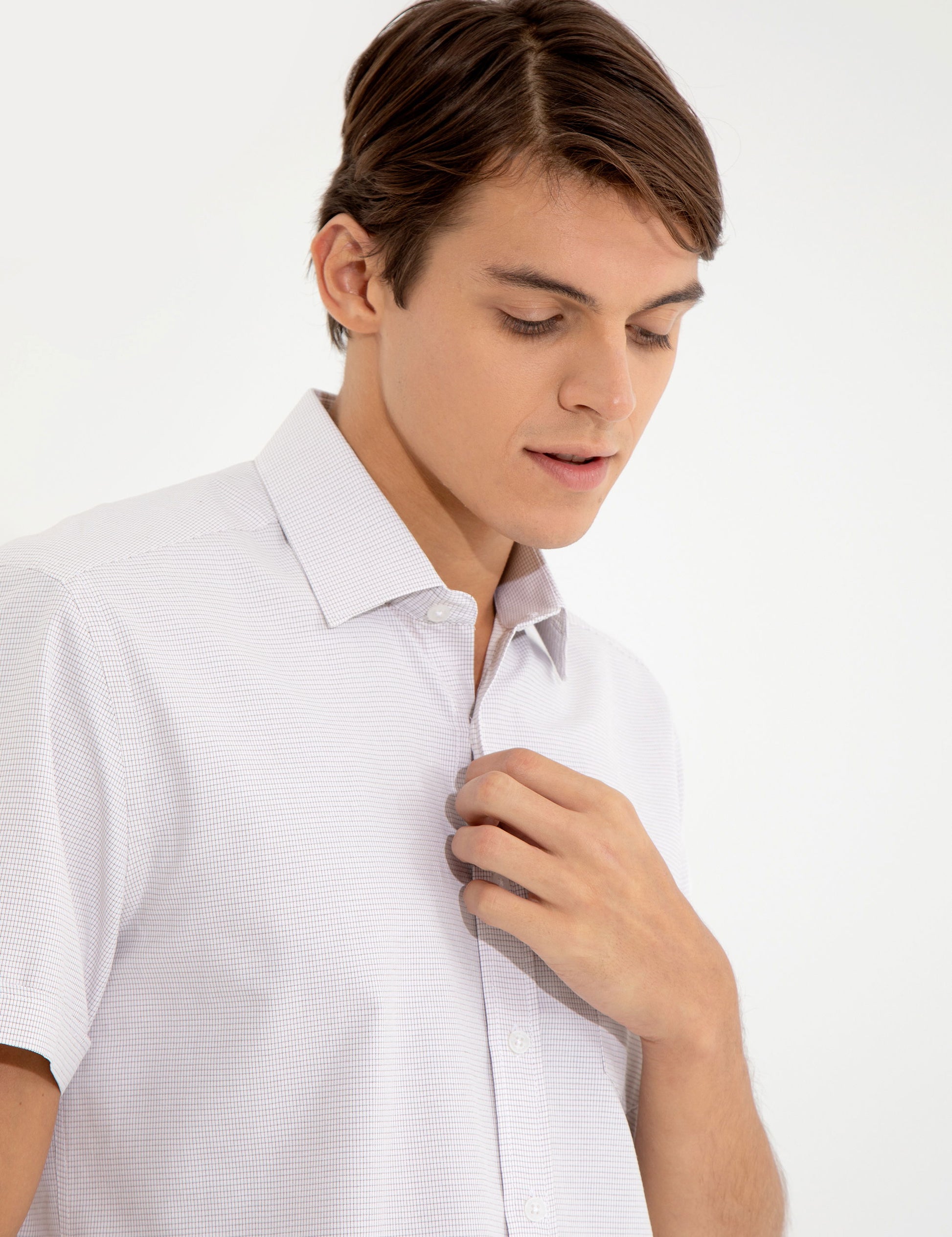 Beige Regular Fit Short Sleeve Shirt