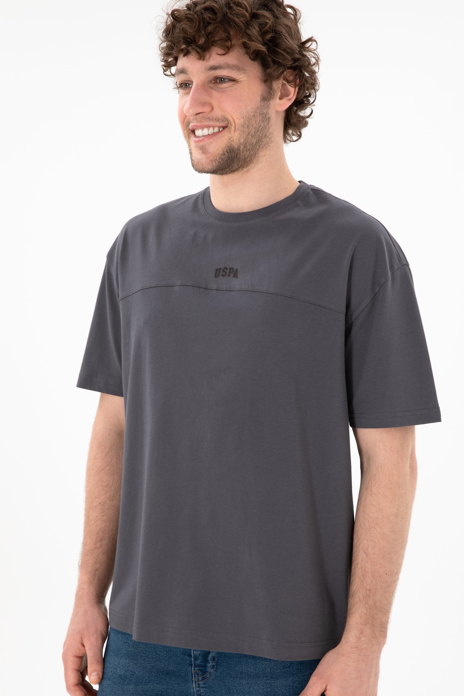 Men's Comfort Fit Crew Neck Anthracite T-Shirt