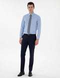 Blue Slim Fit Long Sleeve Classic Basic Shirt