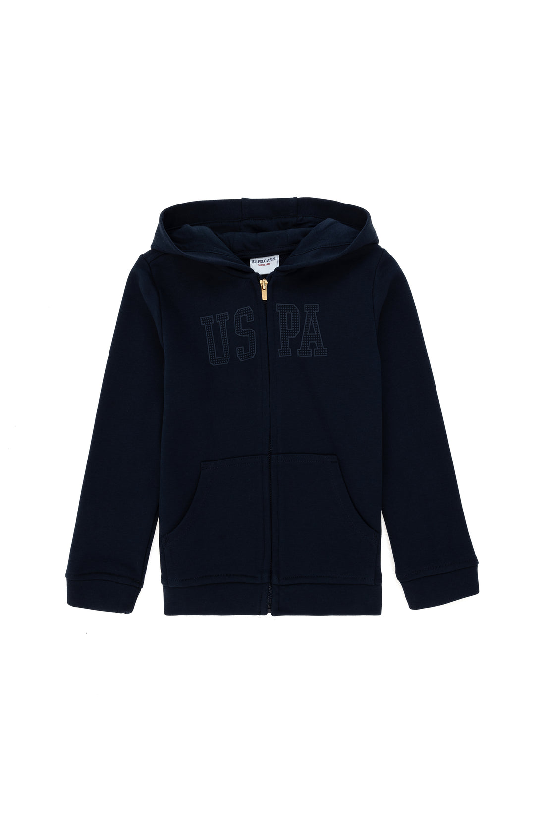 Girls' Navy Blue Hooded Basic Sweatshirt