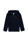 Girls' Navy Blue Hooded Basic Sweatshirt