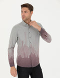 Burgundy Slim Fit Long Sleeve Shirt