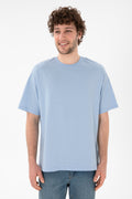 Men's Oversize Fit Crew Neck Light Blue T-Shirt