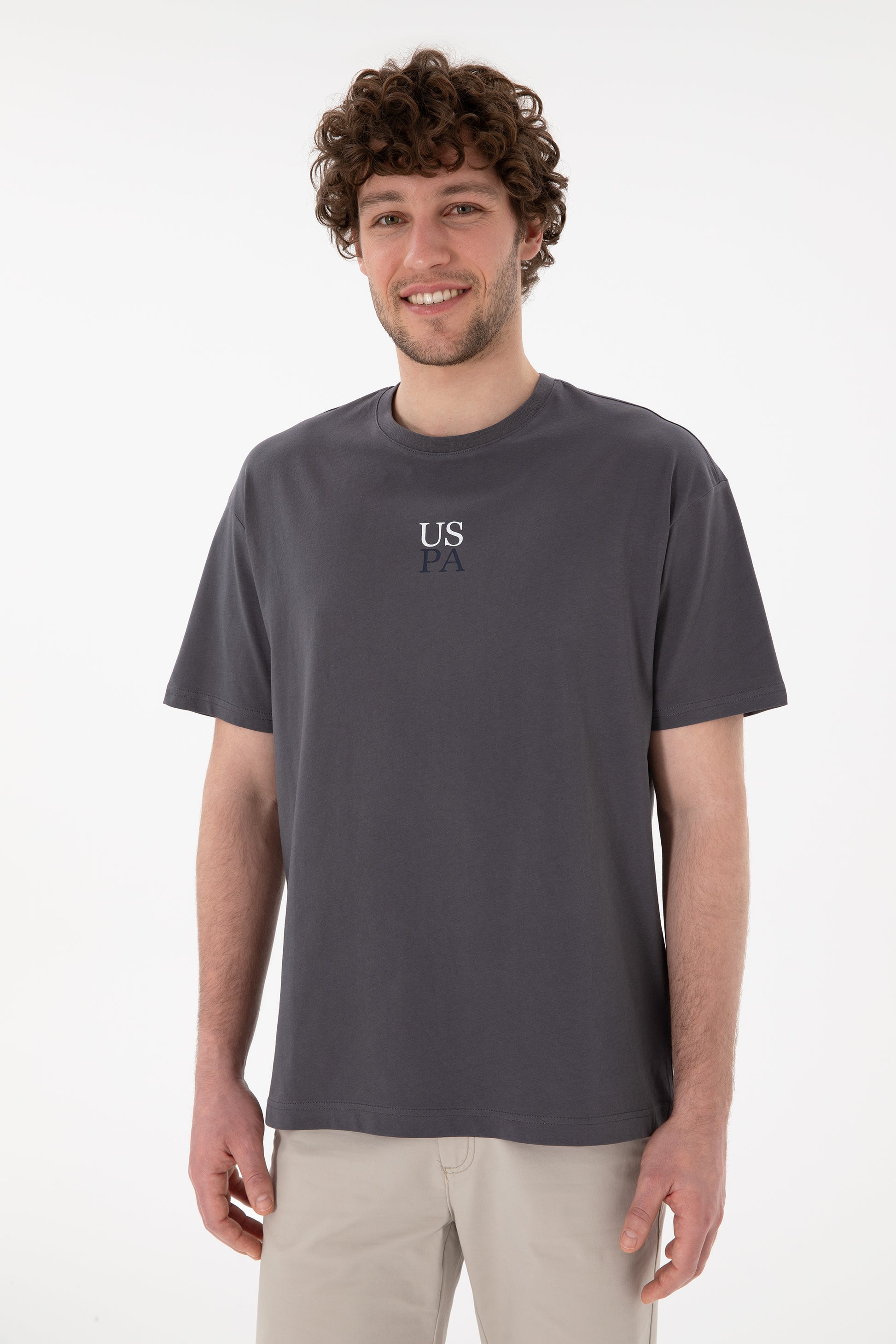 Men's Comfort Fit Crew Neck Anthracite T-Shirt
