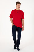 Men's Oversize Fit Crew Neck Red T-Shirt