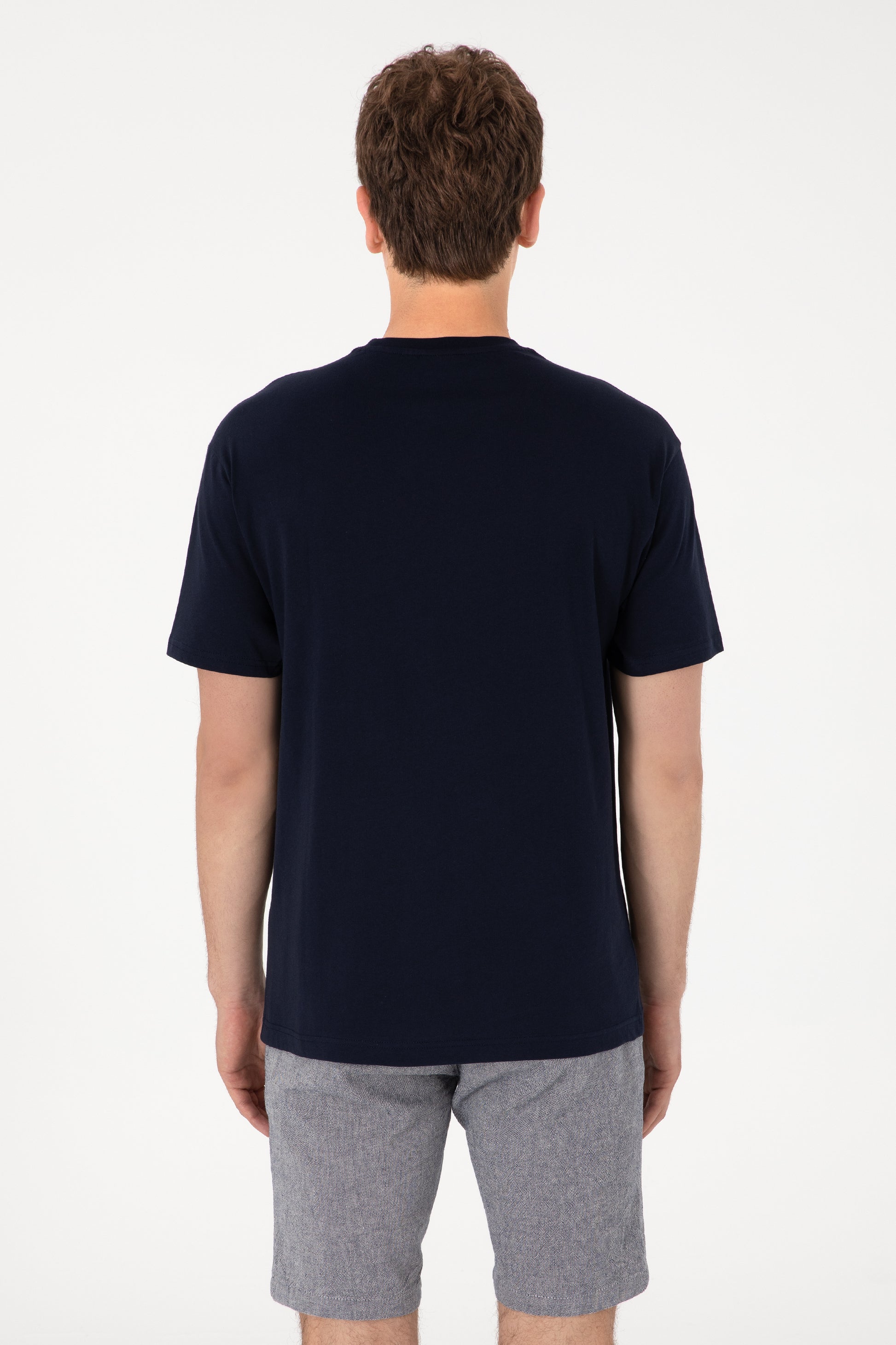 Men's Comfort Fit Crew Neck Navy T-Shirt