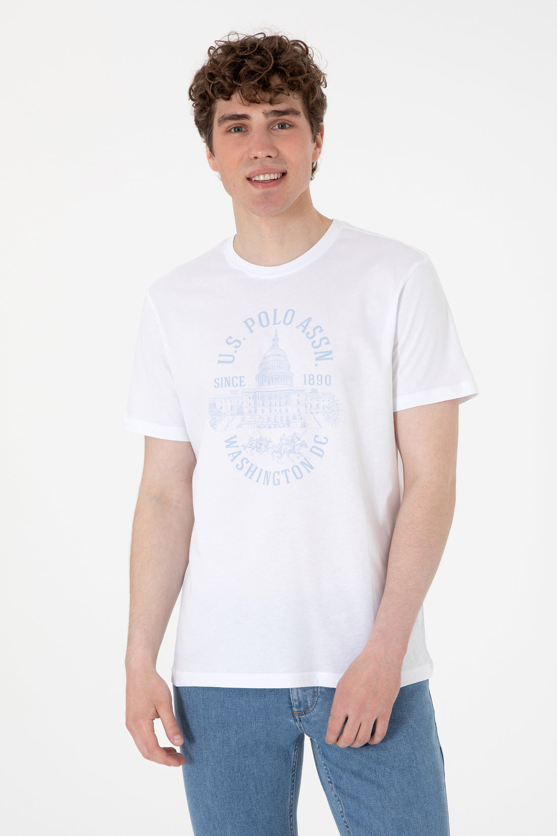 Men's Regular Fit Crew Neck White T-Shirt
