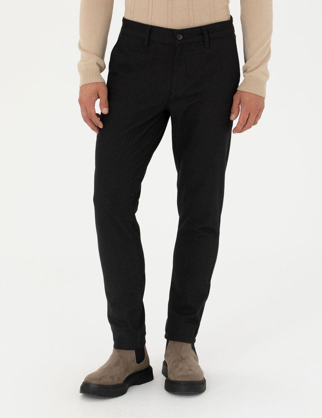 Anthracite Slim Fit Canvas Pants