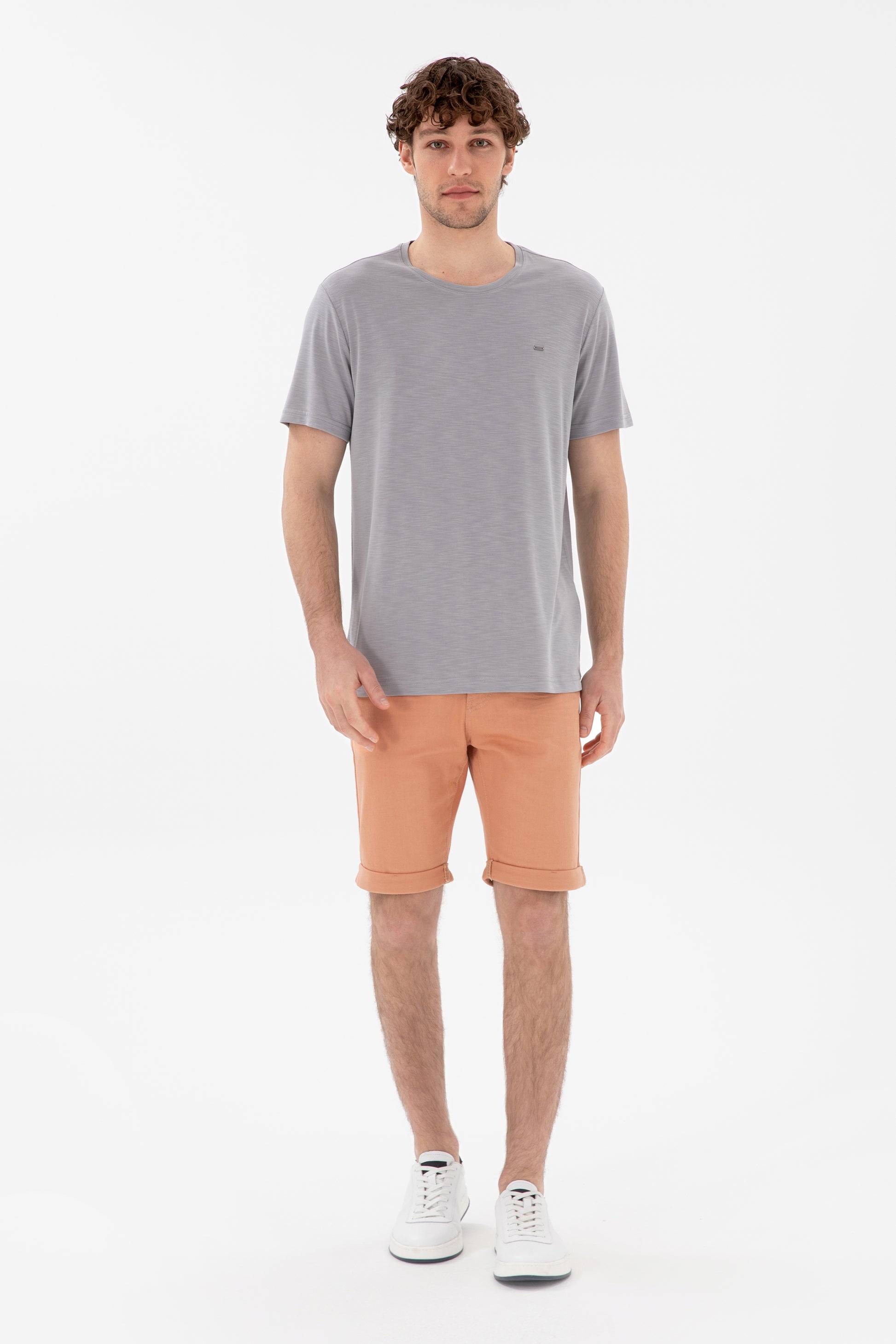 Men's Regular Fit Crew Neck Modal Dark Gray Basic T-Shirt