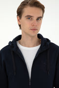 Men's Navy Blue Knitted Cardigan