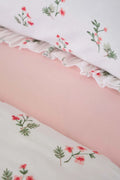 Silvie Red 100% Cotton Ruffle Double Bed Linen Set