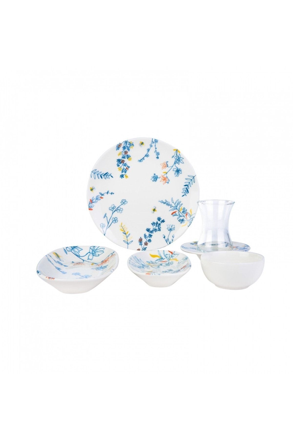 Bonita Blue 26 Pieces 6 Seater Porcelain Breakfast Serving Set