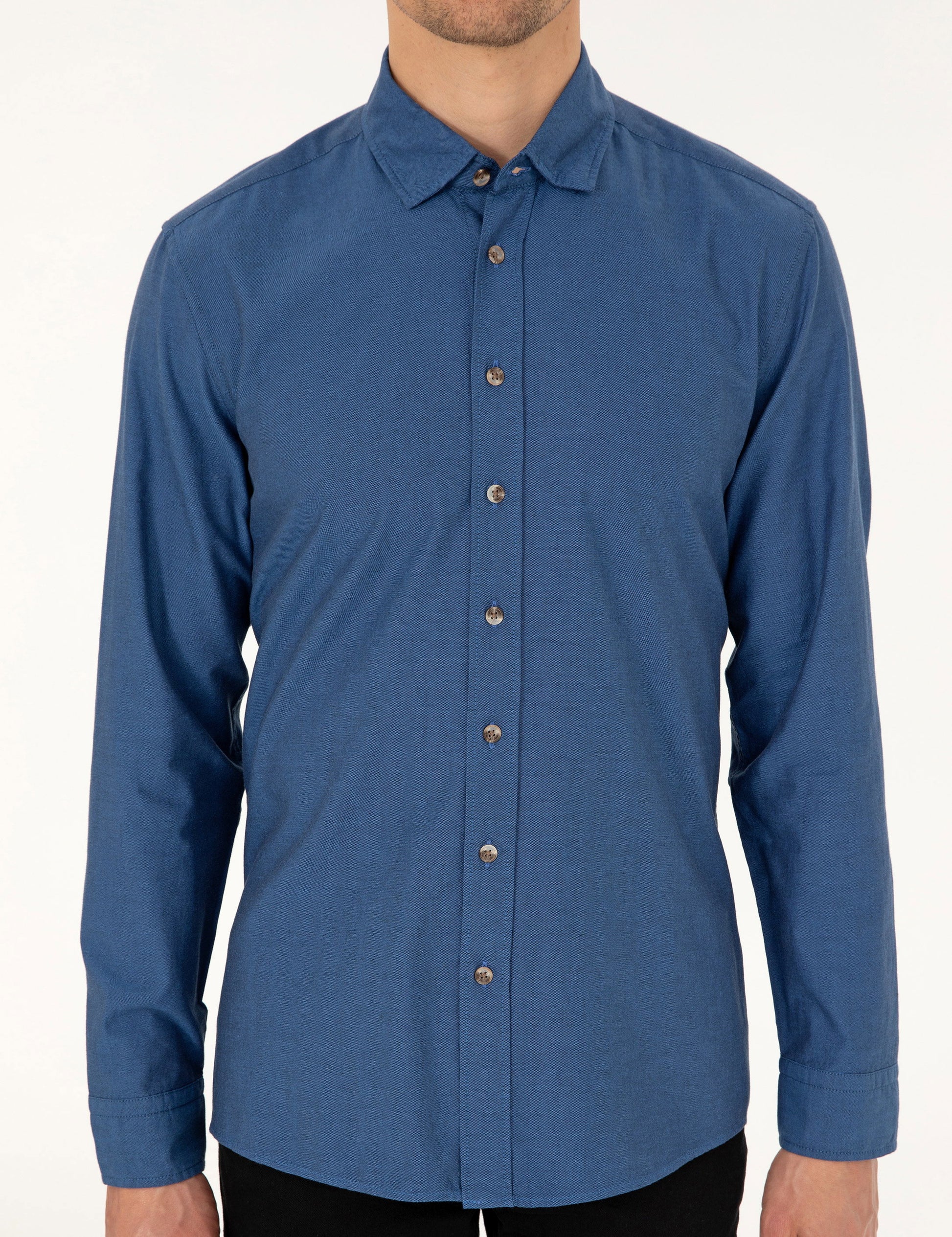 Indigo Slim Fit Long Sleeve Shirt