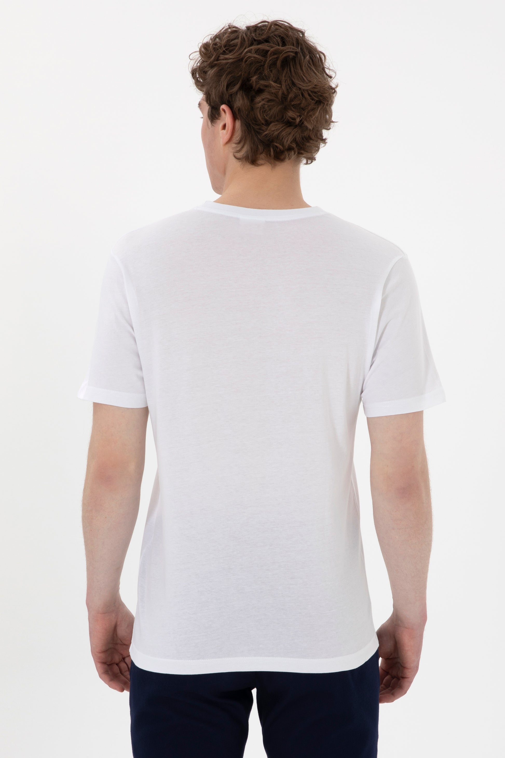 Men's Regular Fit Crew Neck White T-Shirt