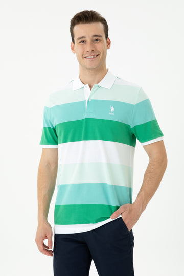 Men's Green Polo Neck T-Shirt