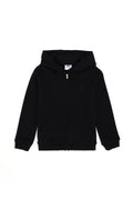 Boy's Black Basic Zipper Sweatshirt
