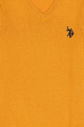 Boys' Mustard Basic V Neck Sweater