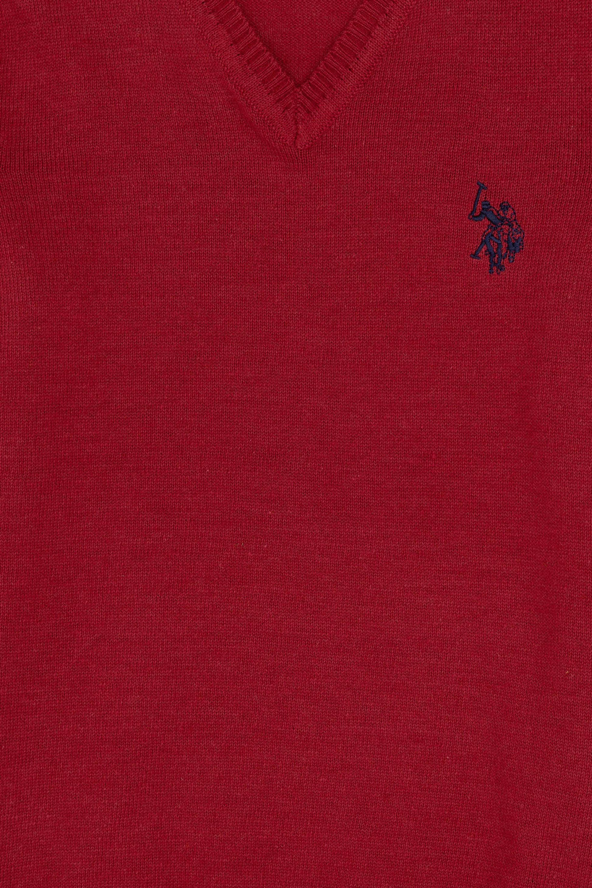 Girls' Cherry V Neck Basic Sweater