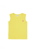 Kids Neon Yellow Crew Neck Sleeveless T-Shirt