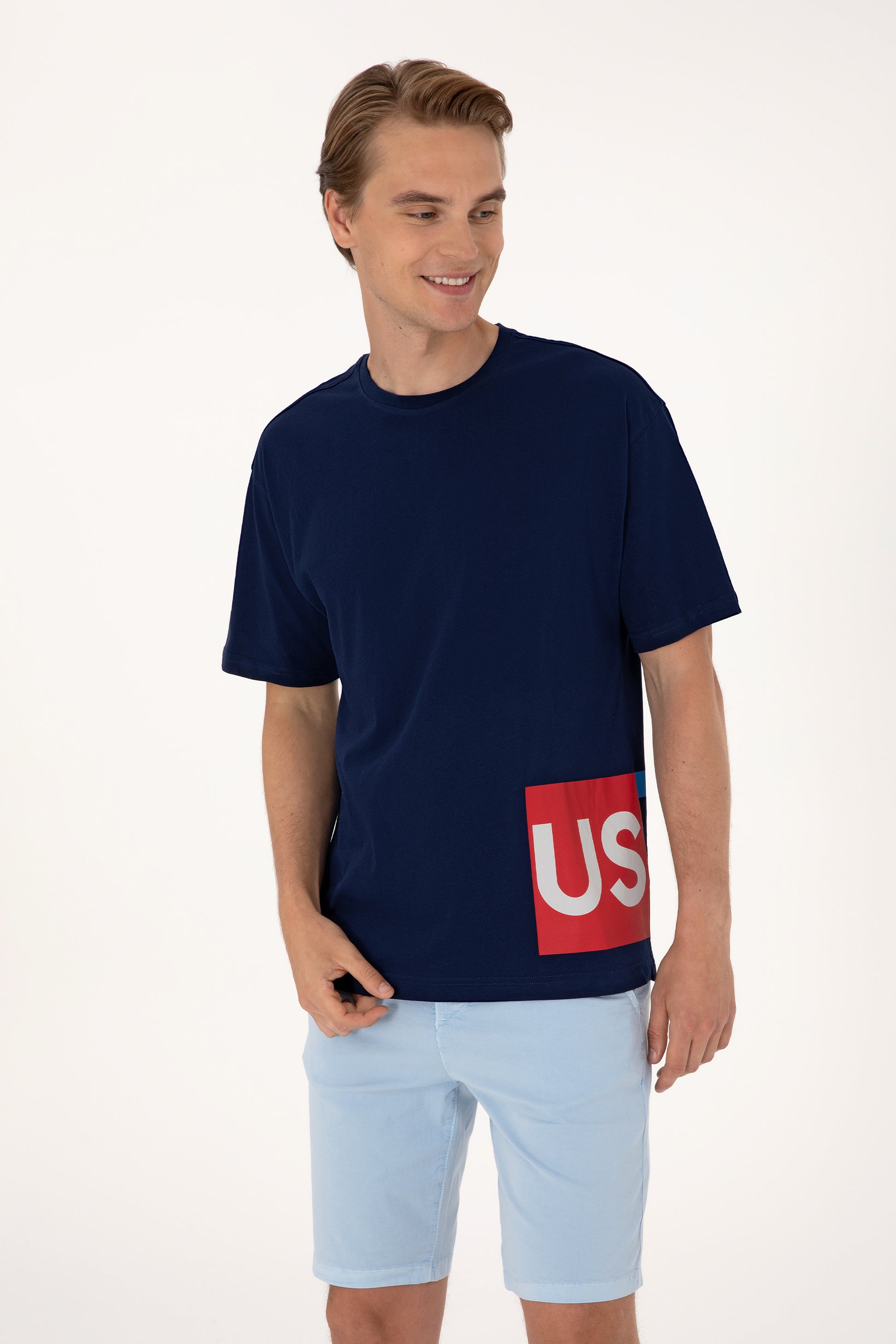 Men's Comfort Fit Crew Neck Navy T-Shirt