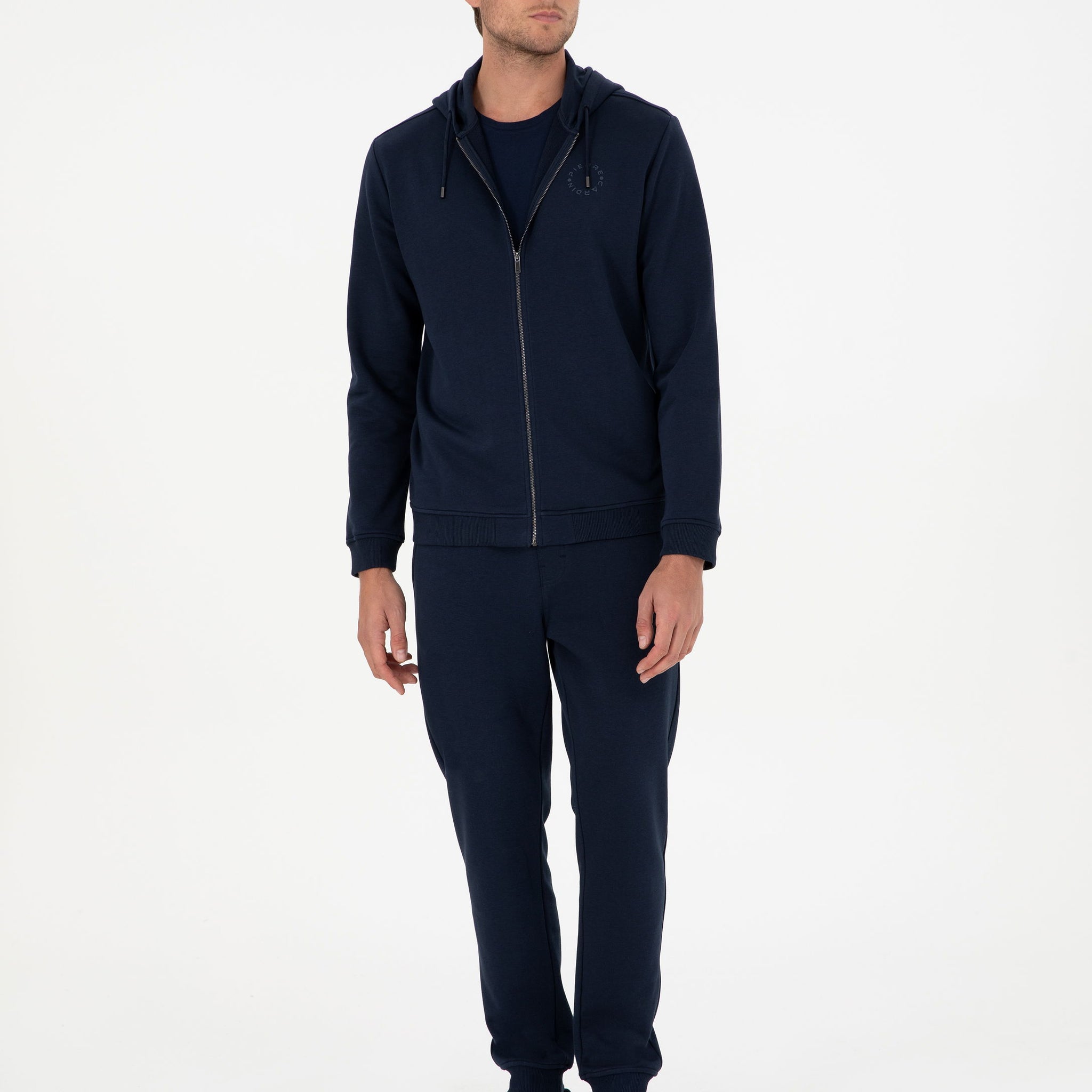 Navy Blue Slim Fit Leg Elastic Tracksuit