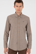 Men's Camel Long Sleeve Shirt