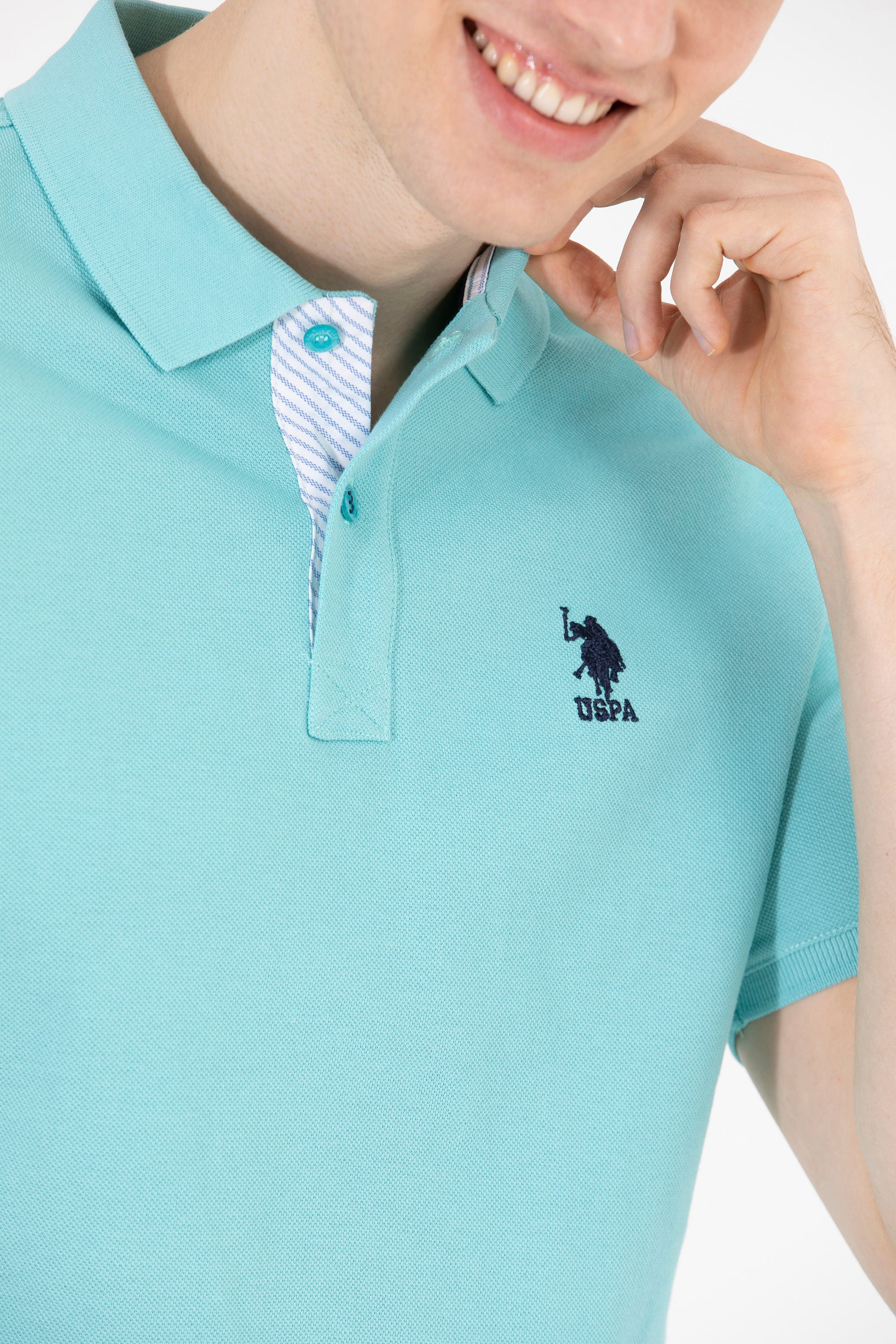 Men's Mint Basic Polo Neck T-Shirt