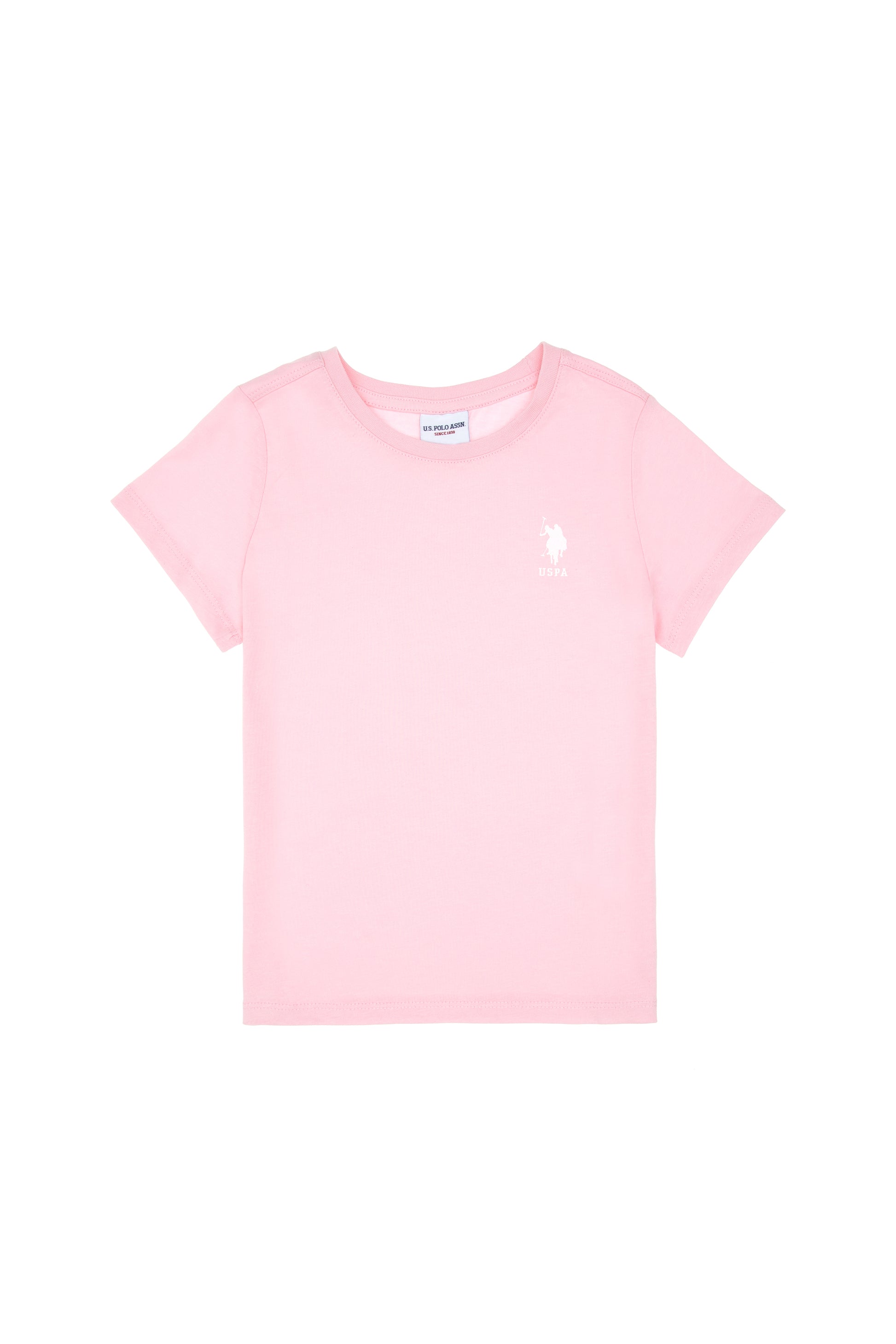 Boys' Light Pink Basic Crew Neck T-Shirt
