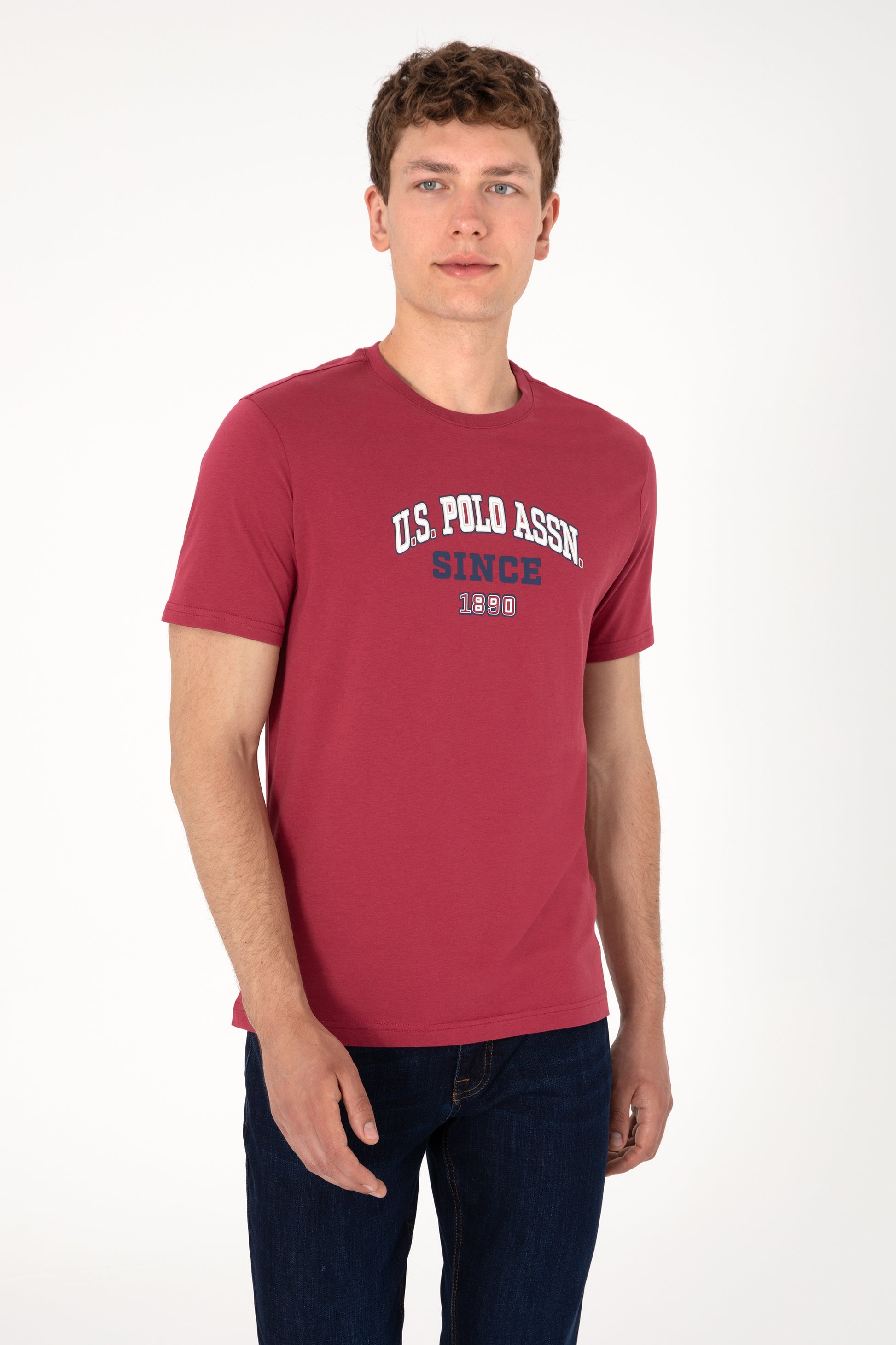 Men's Regular Fit Crew Neck Cherry T-Shirt