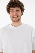 Men's Oversize Fit Crew Neck White T-Shirt