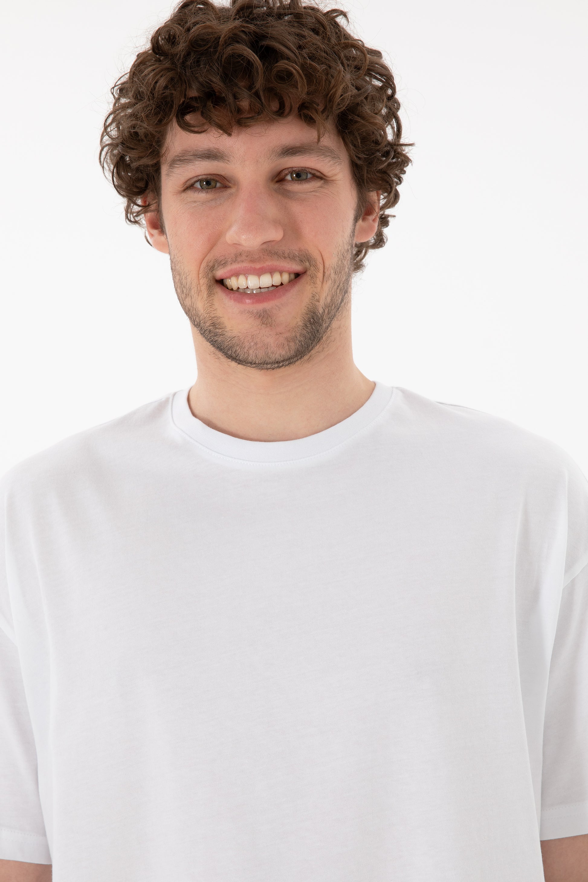 Men's Oversize Fit Crew Neck White T-Shirt