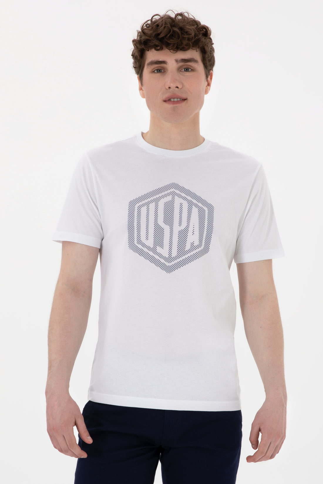 Men's Regular Fit Crew Neck White T-Shirt