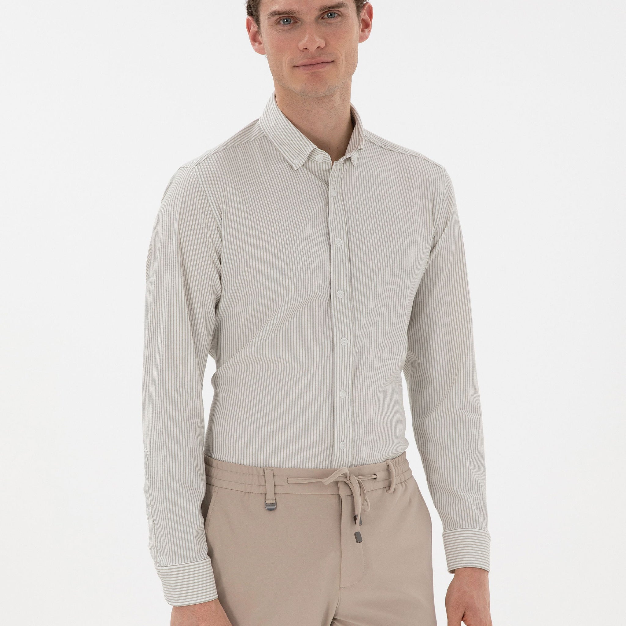 ��a��la Slim Fit Striped Long Sleeve Shirt