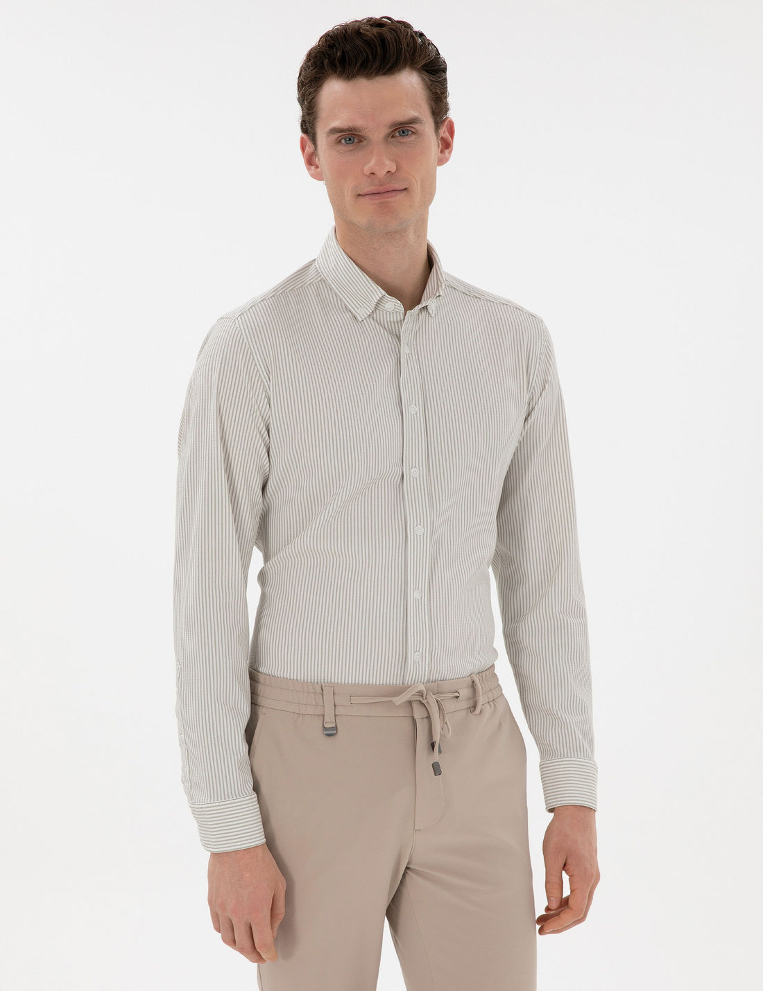 ��a��la Slim Fit Striped Long Sleeve Shirt