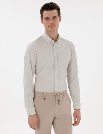 ��a��la Slim Fit Striped Long Sleeve Shirt