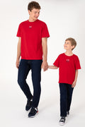 Men's Comfort Fit Crew Neck Red T-Shirt