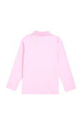 Girls' Pink Polo Neck Basic Sweatshirt