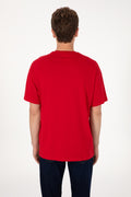 Men's Oversize Fit Crew Neck Red T-Shirt