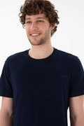 Men's Regular Fit Crew Neck Navy Basic T-Shirt
