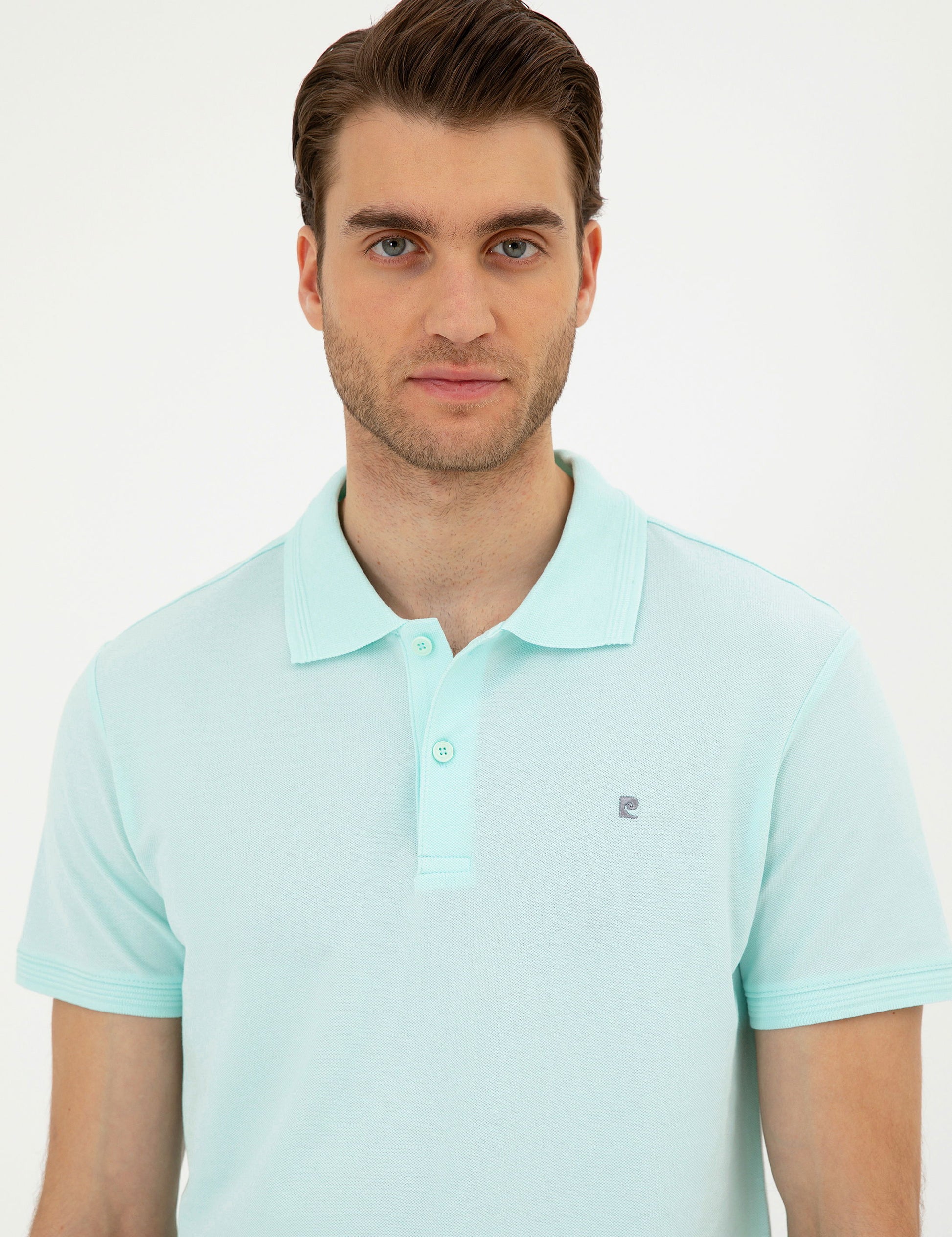 Aqua Green Slim Fit Basic T-Shirt
