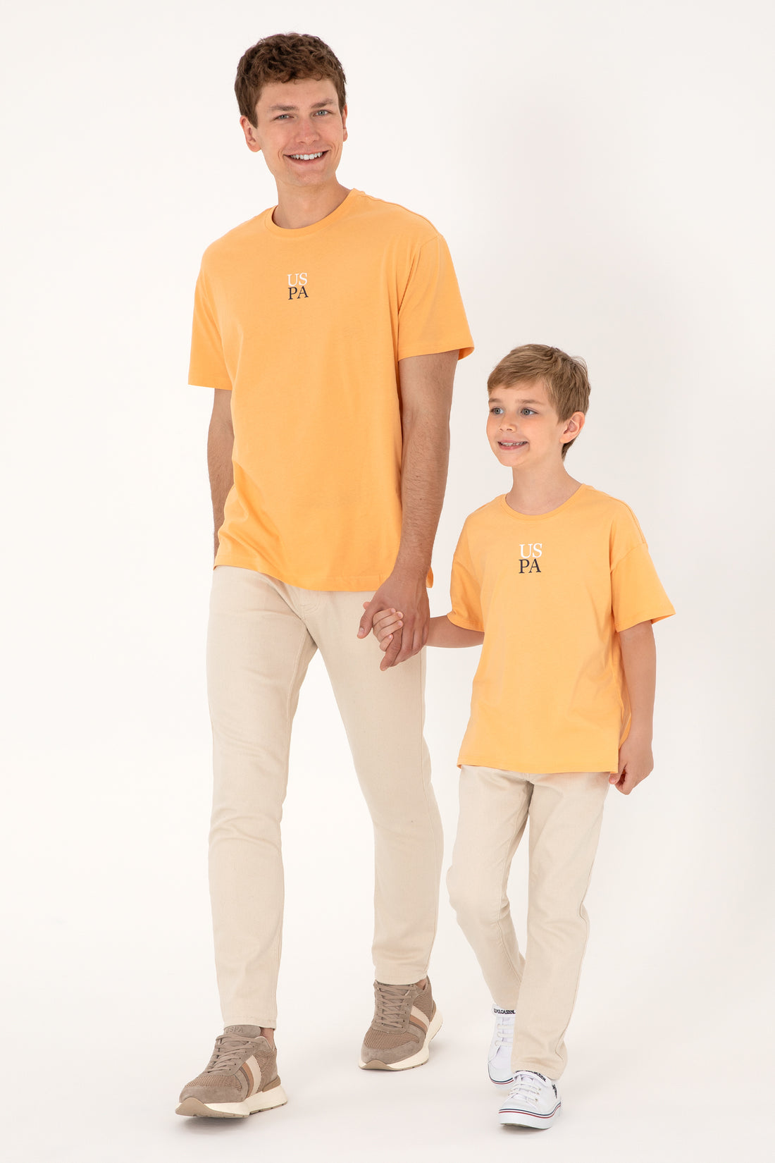 Men's Comfort Fit Crew Neck Orange T-Shirt
