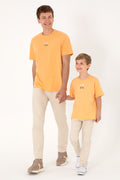 Men's Comfort Fit Crew Neck Orange T-Shirt