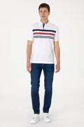 Men's Regular Fit Polo Neck White T-Shirt