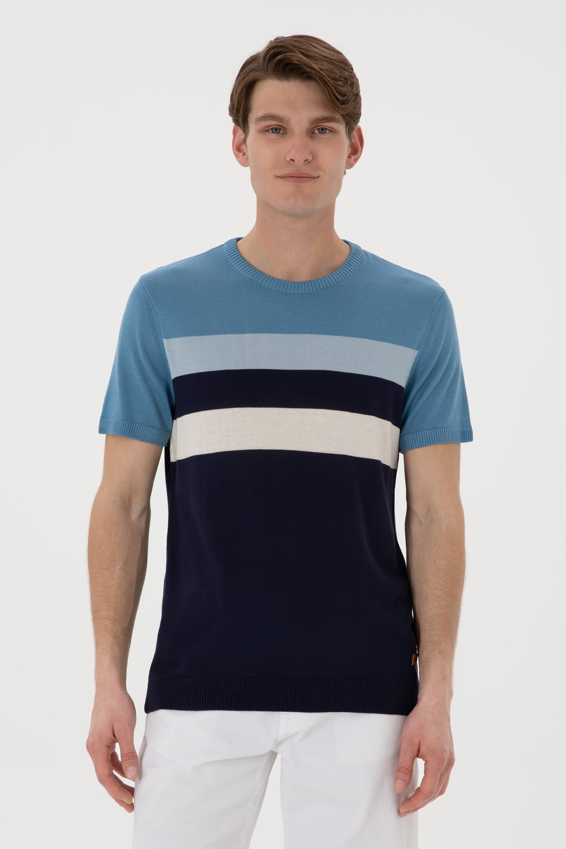 Men's Slim Fit Crew Neck Navy T-Shirt